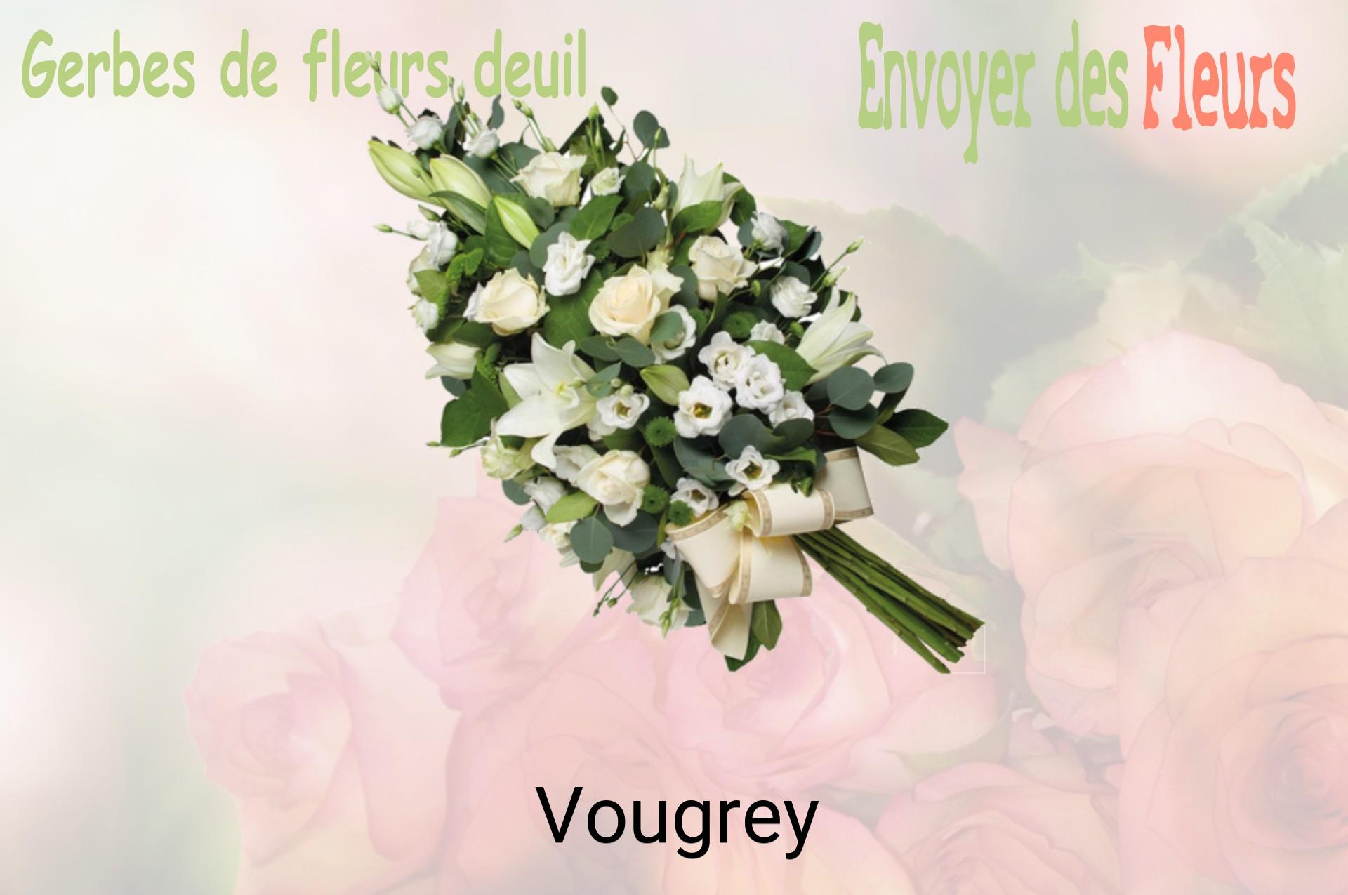 Gerbe de fleurs de deuil livrée à Vougrey